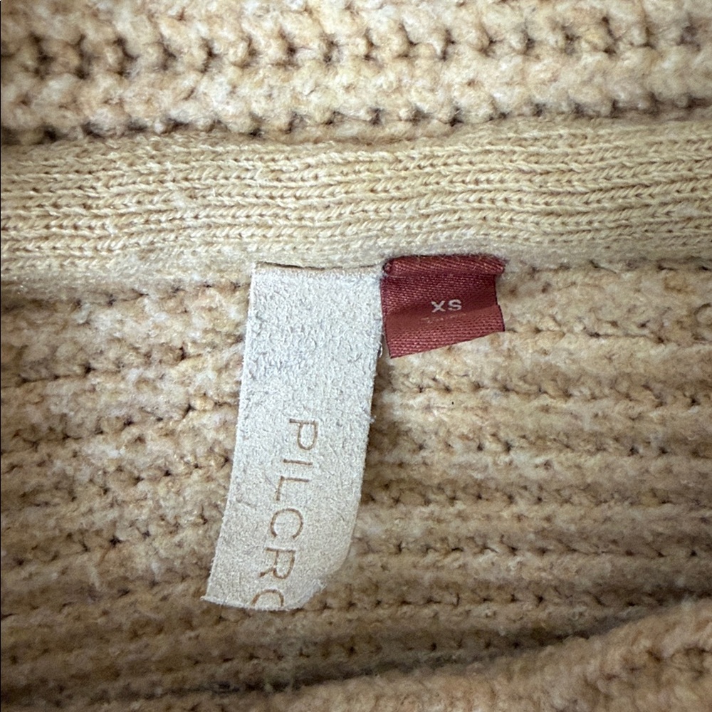 Anthropologie Pilcro Cowl Neck Oversized Tunic Tan Sweater - Picture 6 of 8